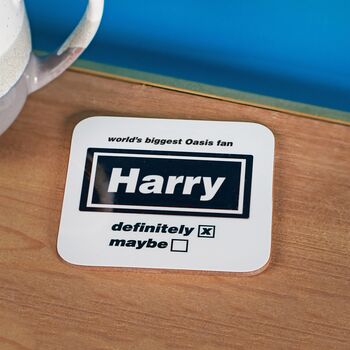 Personalised World's Biggest Oasis Fan Name Coaster, 2 of 5