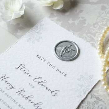 Silver Wax Seal Venue Illustration Wedding Invitations, 10 of 12