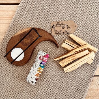 Tear Drop Mango Wood Palo Santo Smudge Stick Holder, 4 of 7