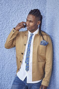 Dancys Mens Black And Blue Floral Pocket Square, 2 of 8