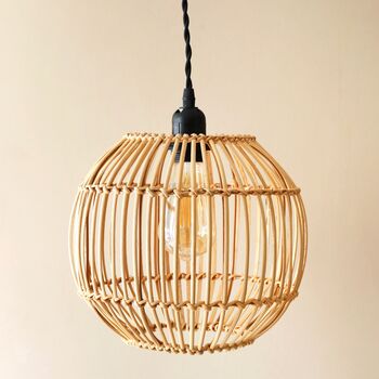 Small Round Rattan Lampshade, 2 of 6