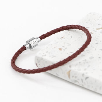 Personalised Men's Infinity Woven Leather Bracelet, 4 of 12