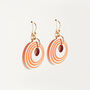 Cream And Orange Stripey Circular Earrings, thumbnail 4 of 6