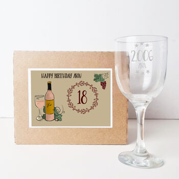Personalised 18th Birthday Engraved Wine Glass Gift, 4 of 9