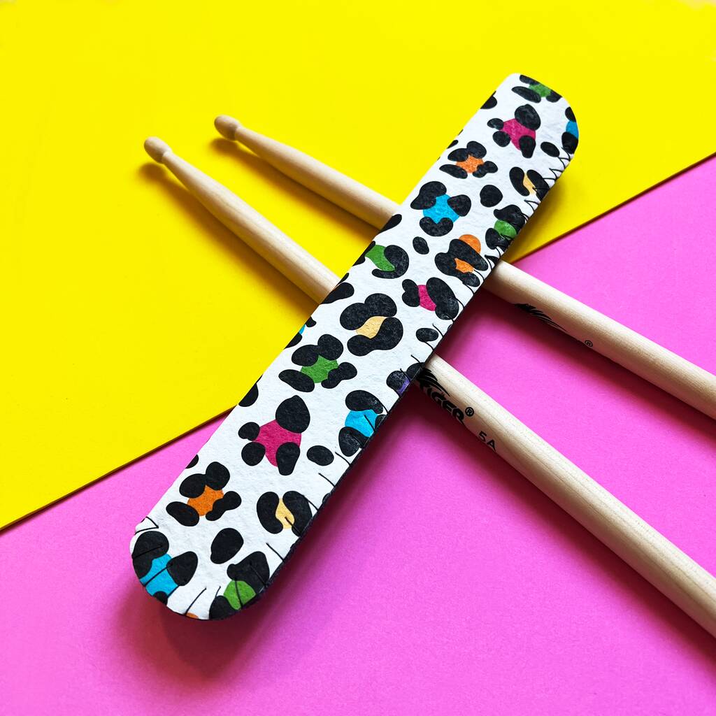 Drum Stick Holder Rainbow Leopard Print, 1 of 6