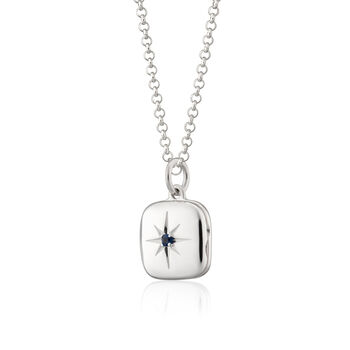 Star Locket Necklace With Blue Stone, Silver Or Gold, 7 of 11