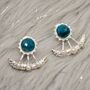 Blue Apatite Pearl Silver Earrings, thumbnail 4 of 7