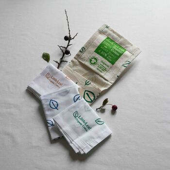 Organic Cotton Hankies Set Of Three In A Fabric Bag, 6 of 12