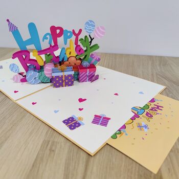Pop Up 3D Birthday Card With Personalised Age, 3 of 5