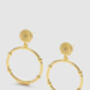 14 K Gold Hoop Sunburst Stud Hoop Earrings, thumbnail 8 of 8
