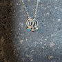Silver Gemstone Necklace. Three Tiny Gemstones, thumbnail 1 of 8