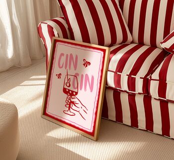Cin Cin Wall Art Print Happy Hour Kitchen Disco, 5 of 8
