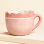 Pink Ceramic Scallop Edge Bow Mama Mug, thumbnail 3 of 4