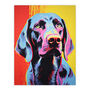Winning Weimaraner Neon Pet Portrait Wall Art Print, thumbnail 6 of 6