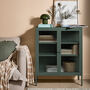 Medium Miles Glass Cabinet In Olive, thumbnail 1 of 5