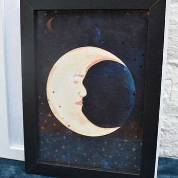 A5 Recycled Moon Crescent Art Print, 3 of 5