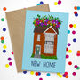 Floral House Illustration New Home Card, thumbnail 1 of 3