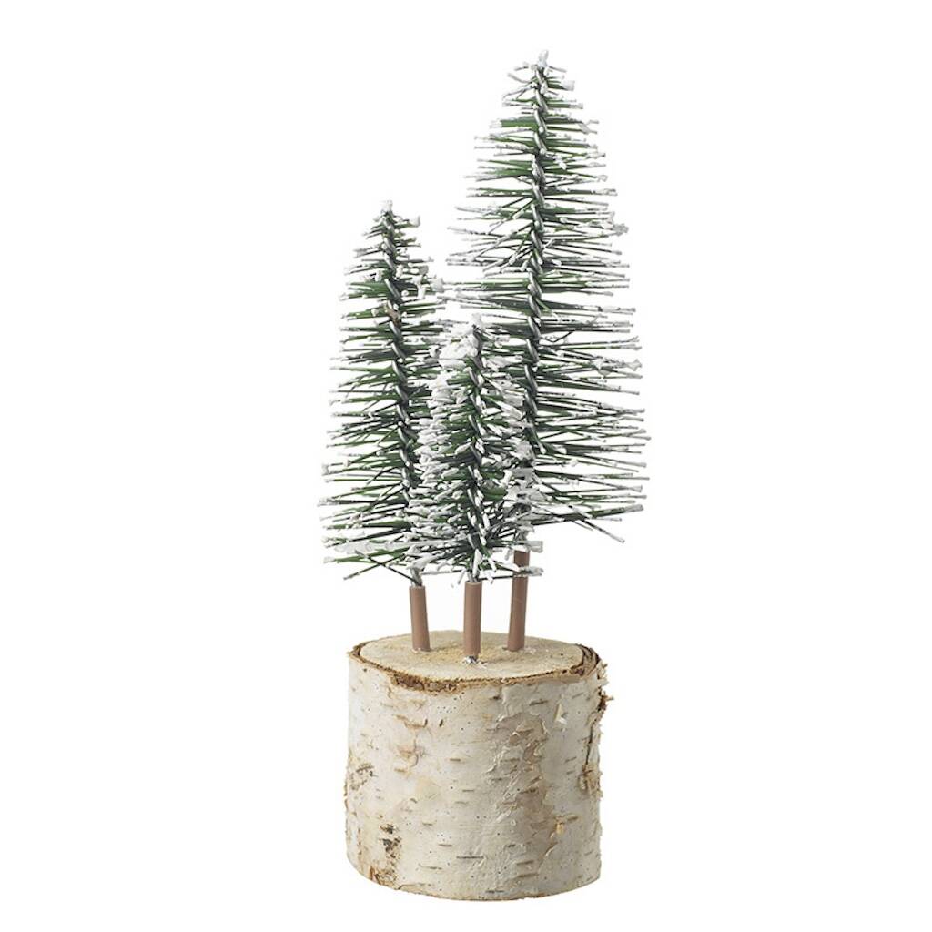 Small Wooden Log With Christmas Trees, 1 of 1