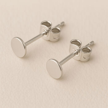 Mini Sterling Silver Disc Stud Earrings, 3 of 4