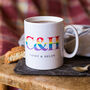 Rainbow Monogram Personalised Mug, thumbnail 5 of 5