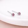 Sterling Silver Alexandrite Micro Stud Earrings – 3mm, thumbnail 1 of 3