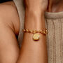 18 K Gold Plated Links Round Locket Bracelet, thumbnail 2 of 8