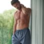 Men's Winchester Strip Crisp Cotton Sleep Shorts, thumbnail 1 of 2