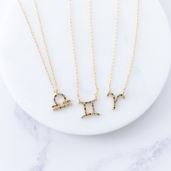 Gold Plated Rainbow Zodiac Necklace, 3 of 8