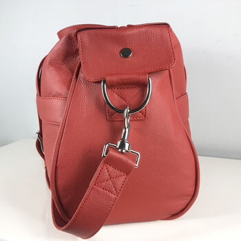 Personalised Handcrafted Red Leather Overnight Bag, 5 of 8