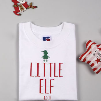 Personalised Father, Child And Baby Elf T Shirts, 3 of 4