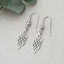 Sterling Silver Celtic Knot Drop Earrings, thumbnail 1 of 8