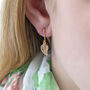 Gold Plated Leaf Filigree Earrings, thumbnail 4 of 9