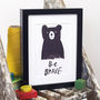 'Be Brave' Bear Print, thumbnail 5 of 8