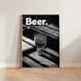 Retro Black And White Kitchen Bar Beer Wall Print, thumbnail 4 of 4