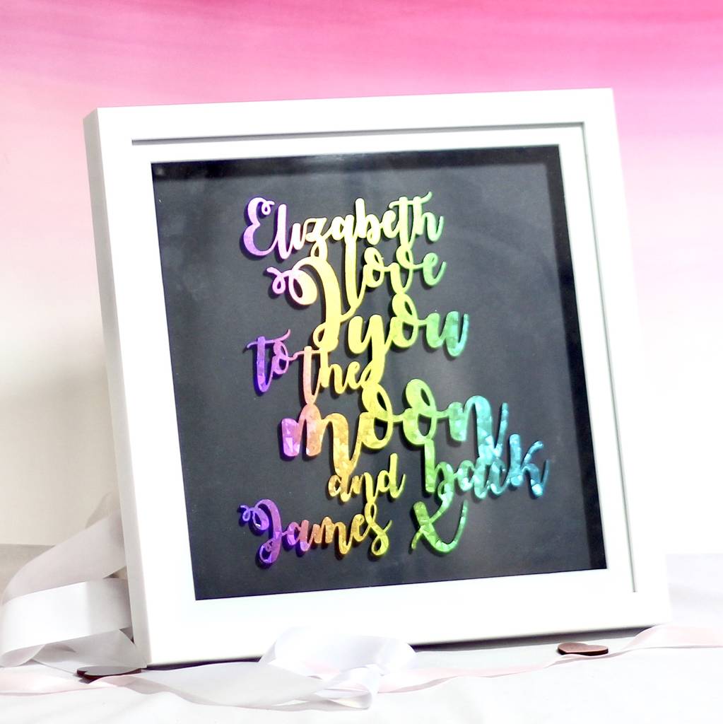 personalised 3d metallic message frame by beecycle | notonthehighstreet.com