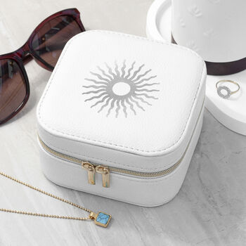 Customisable Sun White Travel Jewellery Case, 3 of 10