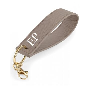 Personalised Saffiano Leather Wristlet Strap Handle Key Ring Chains, 10 of 10