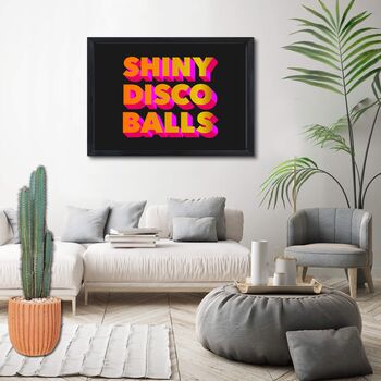 Shiny Disco Balls Typography Poster, 2 of 8