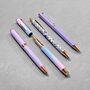 Purple And Rose Gold Four Piece Metal Pen Set, thumbnail 4 of 8