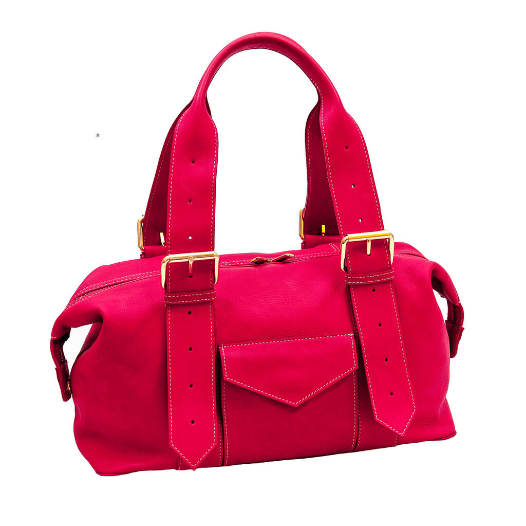 Red Leather Shoulder Bag By BETTY & BETTS