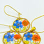 Earrings With Orange And Blue Flowers, thumbnail 4 of 10