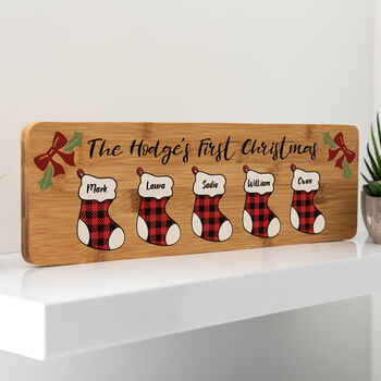 Personalised Christmas Stockings Family Sign, 4 of 5
