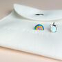 Sterling Silver Unicorn And Rainbow Stud Earrings, thumbnail 4 of 5