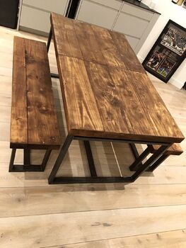 Reclaimed Industrial Mid Extending Table Cb 131, 5 of 6