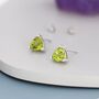 Sterling Silver Genuine Peridot Trillion Cut Stud Earrings, thumbnail 7 of 12