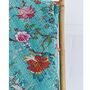 Teal Exotic Flower Print Kantha Throw, thumbnail 3 of 5