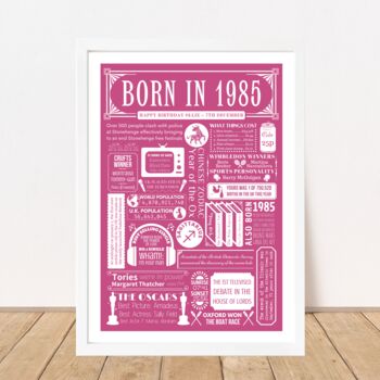 1985 Personalised 40th Birthday Fact Print Gift, 8 of 10