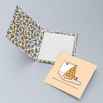 Cute Christmas Pizza Card, 2 of 9