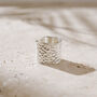 Wide Hammered Silver Statement Ring, thumbnail 1 of 4