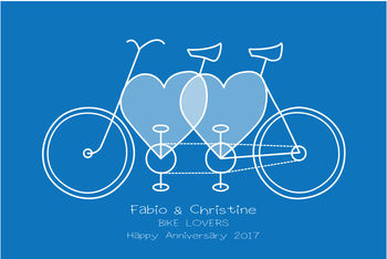 Personalised Bike Lovers Wedding Print, 3 of 3